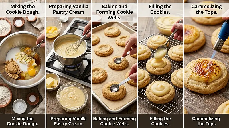 vanilla creme brulee cookies