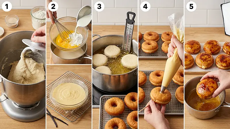 Creme Brulee Donuts 3 vanilla custard donuts