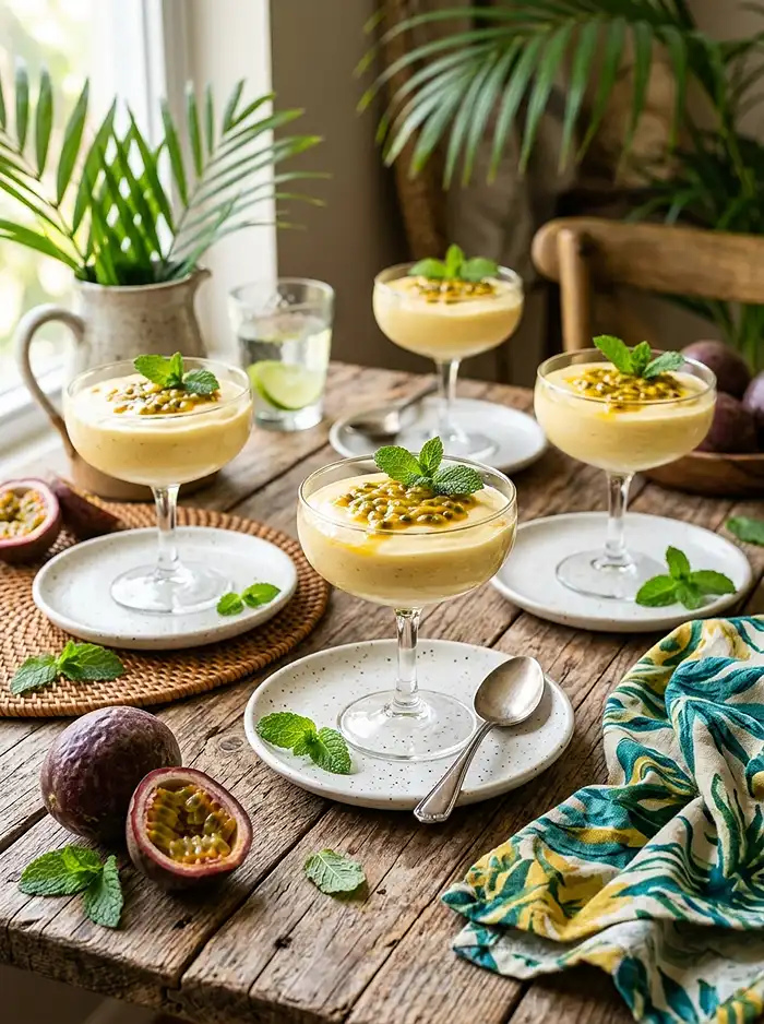 3 ingredient passion fruit mousse