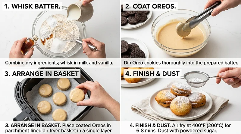 Air Fryer Oreos Without Pancake Mix 3 air fryer oreos with biscuit dough