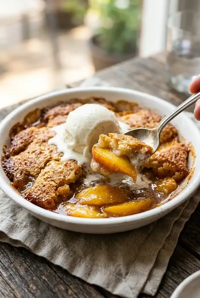 air fryer peach cobbler cake mix