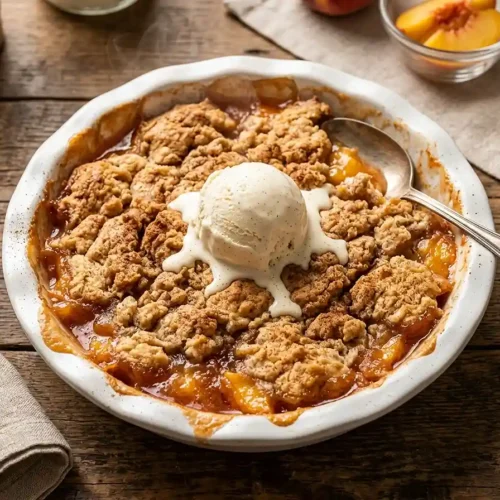 air fryer peach cobbler with cake mix