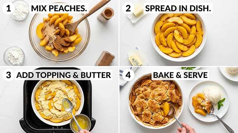 air fryer peach cobbler with cake mix Instructions