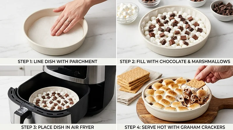 chocolate marshmallow dip air fryer