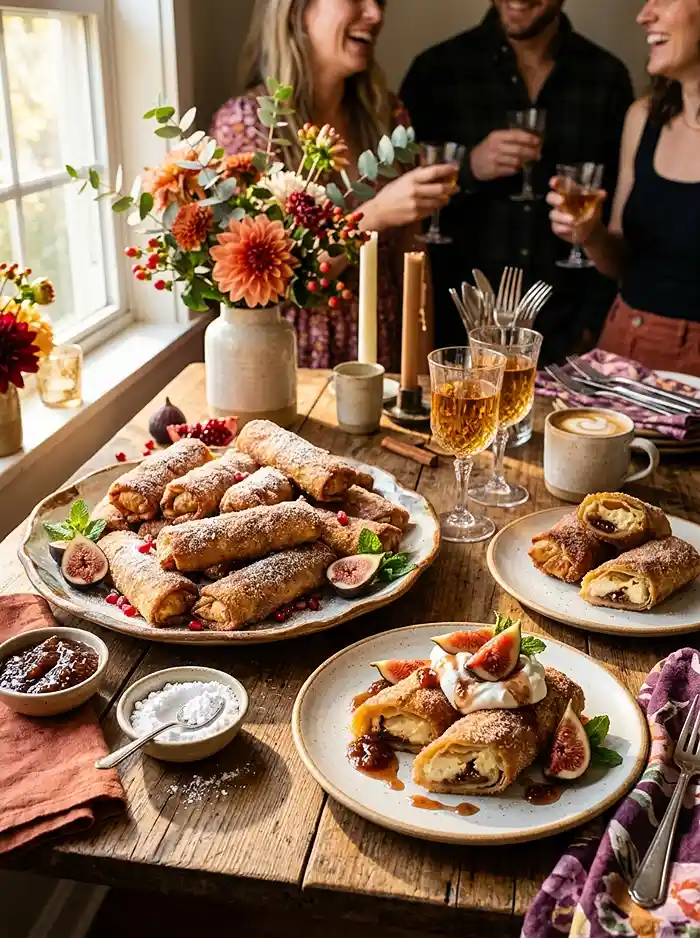 crispy cheesecake egg rolls