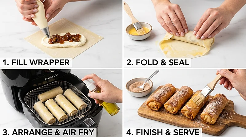 easy air fryer cheesecake egg rolls