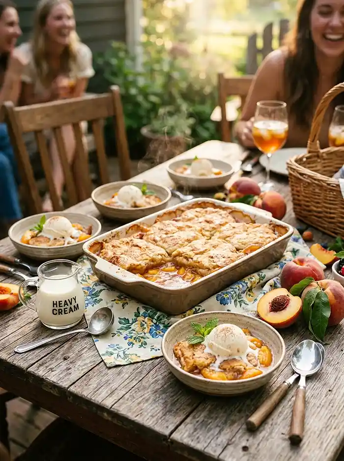 easy air fryer peach cobbler