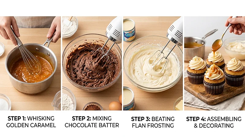 Chocoflan Cupcakes Recipe 3 impossible cake cupcakes