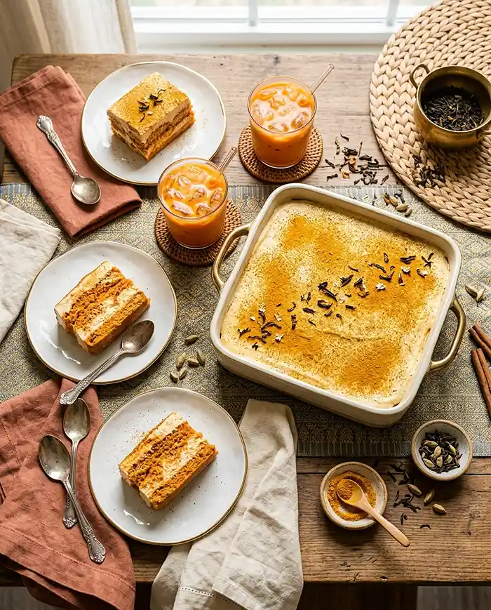 no bake thai tea tiramisu