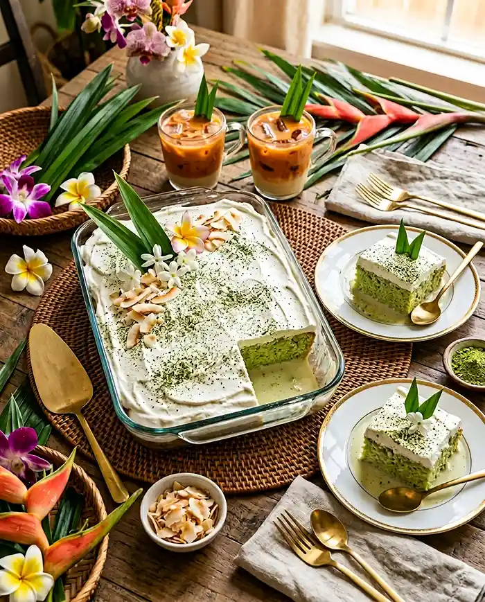 Pandan Tres Leches Cake 5 pandan coconut milk cake