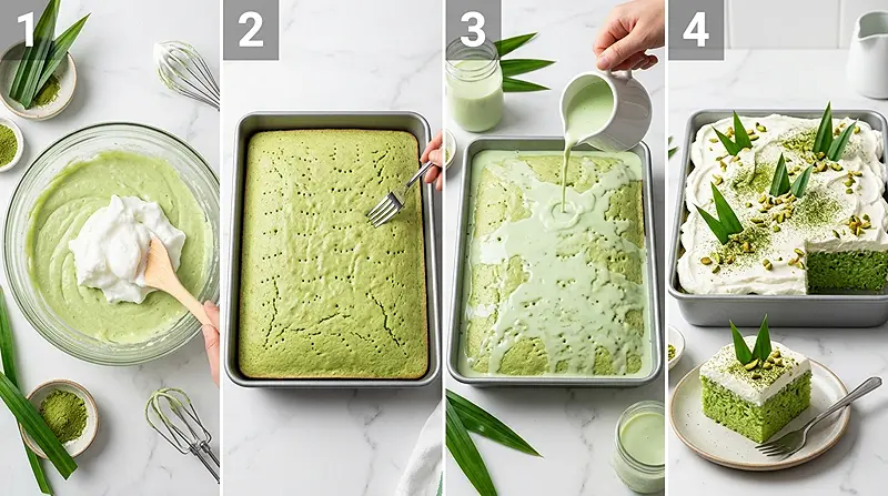 Pandan Tres Leches Cake 3 pandan sponge tres leches