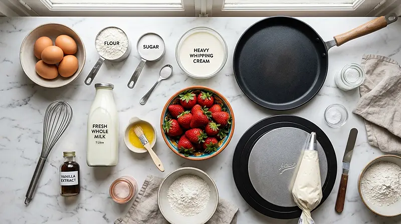 strawberry mille crepe cake