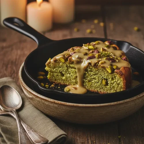 Viral Pistachio Dot Cake: Easy & Delicious! 5 Final plated dish of Viral Pistachio Dot Cake