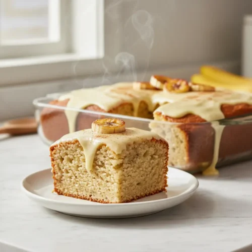 Beautiful plated Banana Cake Mix