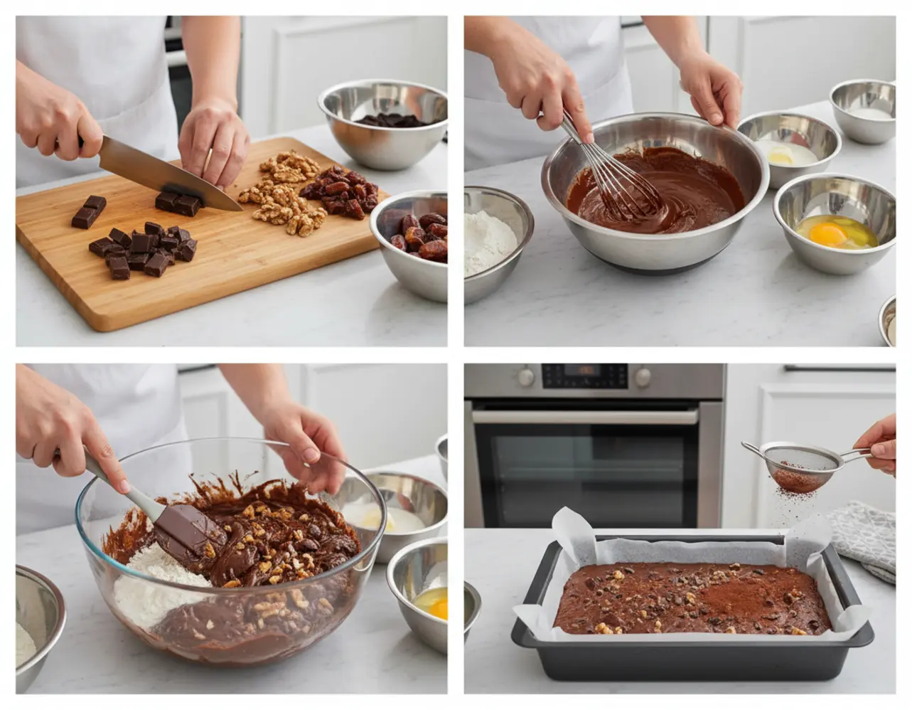 Dubai Chocolate Brownies 3 dubai chocolate brownies cooking process