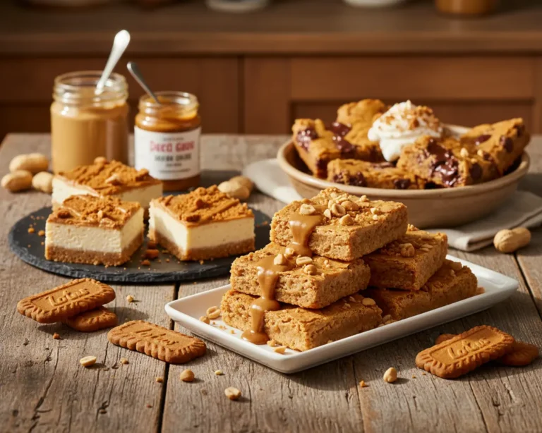 Peanut butter, bars & Biscoff desserts