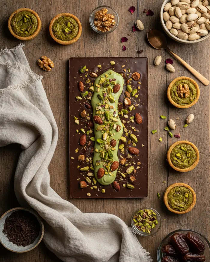 Pistachio, Dubai chocolate & nut desserts 4 Serving for Pistachio, Dubai chocolate & nut desserts