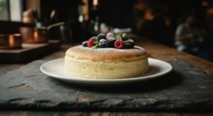 Beautiful plated The 2-Ingredient Japanese Yogurt Cheesecake